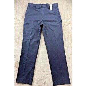 NWT Banana Republic Micro-Check Dress Pants Stretch Cotton Non-Iron Blue 34x32
